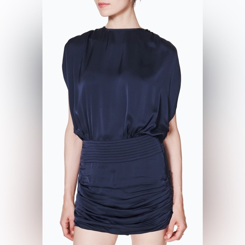 Ramy Brook Women's Short Sleeve Mini Millie Dress Navy Size 2 NWT MSRP $445